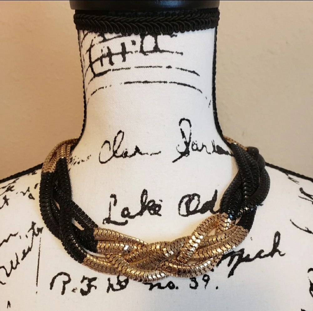 Black & Gold Snake Chain Necklace